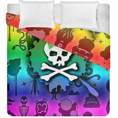 Kawaii Rainbow Skull Duvet Cover Double Side (King Size) from ArtsNow.com