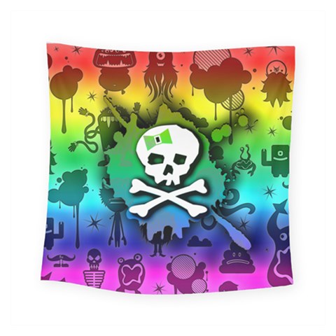 Kawaii Rainbow Skull Square Tapestry (Small) from ArtsNow.com