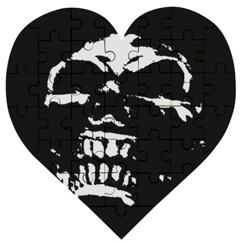 Morbid Skull Wooden Puzzle Heart from ArtsNow.com