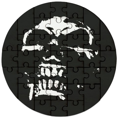 Morbid Skull Wooden Puzzle Round from ArtsNow.com