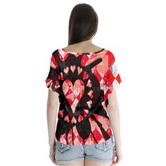 V-Neck Flutter Sleeve Top 