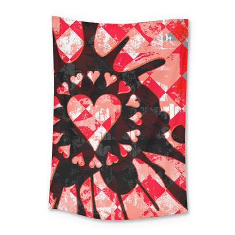 Love Heart Splatter Small Tapestry from ArtsNow.com