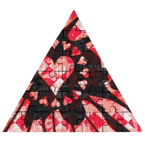 Love Heart Splatter Wooden Puzzle Triangle from ArtsNow.com