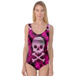 Pink Plaid Skull Princess Tank Leotard 