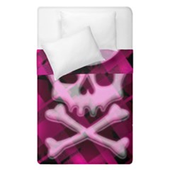 Pink Plaid Skull Duvet Cover Double Side (Single Size) from ArtsNow.com