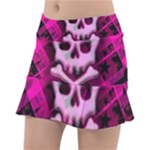 Pink Plaid Skull Tennis Skirt