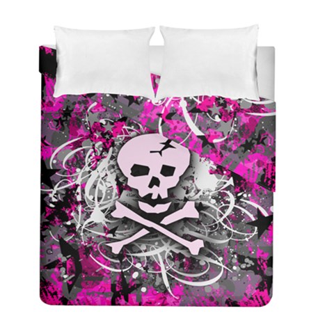 Pink Skull Splatter Duvet Cover Double Side (Full/ Double Size) from ArtsNow.com