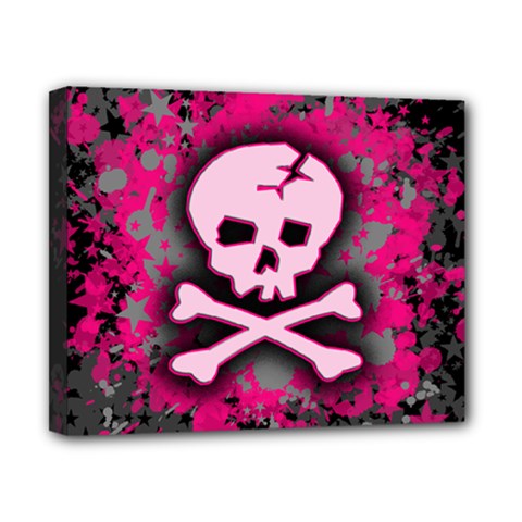 Pink Skull Star Splatter Canvas 10  x 8  (Stretched) from ArtsNow.com