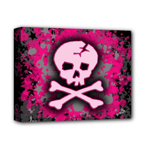 Pink Skull Star Splatter Deluxe Canvas 14  x 11  (Stretched) from ArtsNow.com