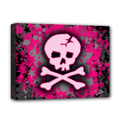 Pink Skull Star Splatter Deluxe Canvas 16  x 12  (Stretched)  from ArtsNow.com