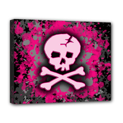 Pink Skull Star Splatter Deluxe Canvas 20  x 16  (Stretched) from ArtsNow.com