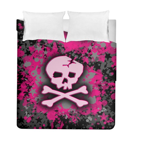 Pink Skull Star Splatter Duvet Cover Double Side (Full/ Double Size) from ArtsNow.com