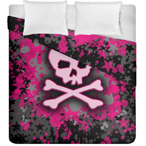 Pink Skull Star Splatter Duvet Cover Double Side (King Size) from ArtsNow.com