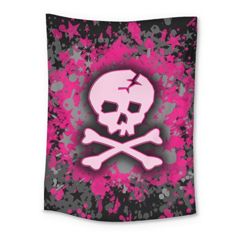 Pink Skull Star Splatter Medium Tapestry from ArtsNow.com