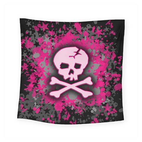 Pink Skull Star Splatter Square Tapestry (Small) from ArtsNow.com