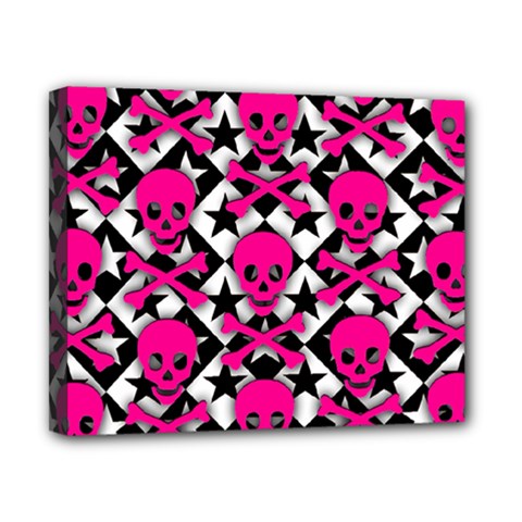 Pink Skulls & Stars Canvas 10  x 8  (Stretched) from ArtsNow.com