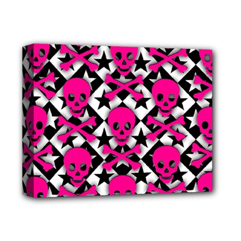 Pink Skulls & Stars Deluxe Canvas 14  x 11  (Stretched) from ArtsNow.com