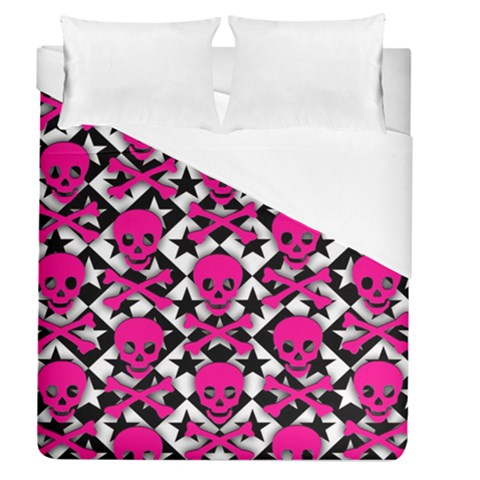 Pink Skulls & Stars Duvet Cover (Queen Size) from ArtsNow.com