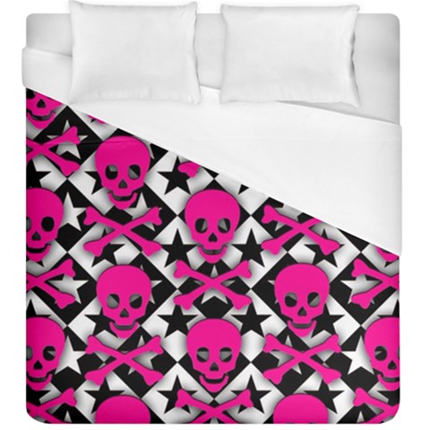 Pink Skulls & Stars Duvet Cover (King Size) from ArtsNow.com