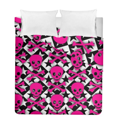 Pink Skulls & Stars Duvet Cover Double Side (Full/ Double Size) from ArtsNow.com