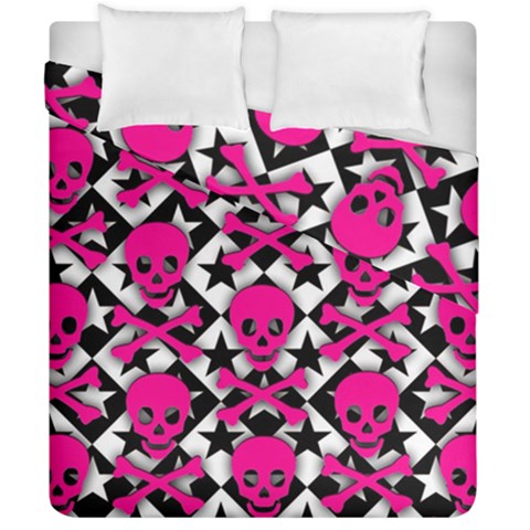 Pink Skulls & Stars Duvet Cover Double Side (California King Size) from ArtsNow.com