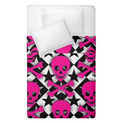 Pink Skulls & Stars Duvet Cover Double Side (Single Size) from ArtsNow.com