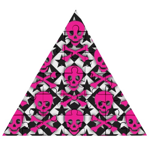 Pink Skulls & Stars Wooden Puzzle Triangle from ArtsNow.com