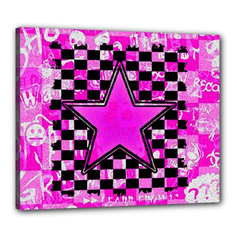 Pink Star Canvas 24  x 20  (Stretched) from ArtsNow.com