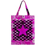 Pink Star Zipper Classic Tote Bag