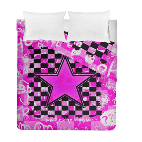 Pink Star Duvet Cover Double Side (Full/ Double Size) from ArtsNow.com