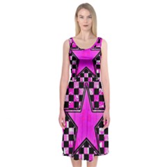 Pink Star Midi Sleeveless Dress from ArtsNow.com