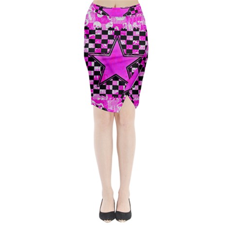 Pink Star Midi Wrap Pencil Skirt from ArtsNow.com