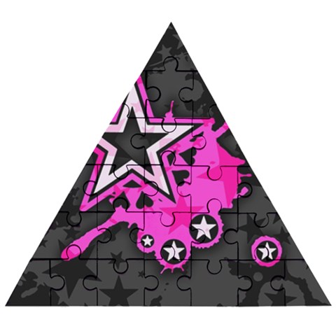 Pink Star Design Wooden Puzzle Triangle from ArtsNow.com