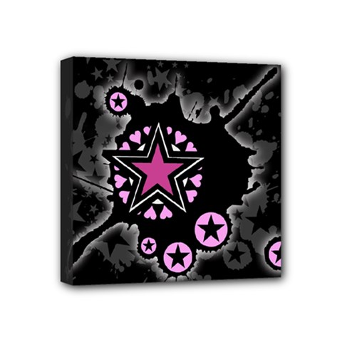 Pink Star Explosion Mini Canvas 4  x 4  (Stretched) from ArtsNow.com