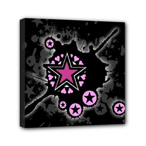 Pink Star Explosion Mini Canvas 6  x 6  (Stretched) from ArtsNow.com