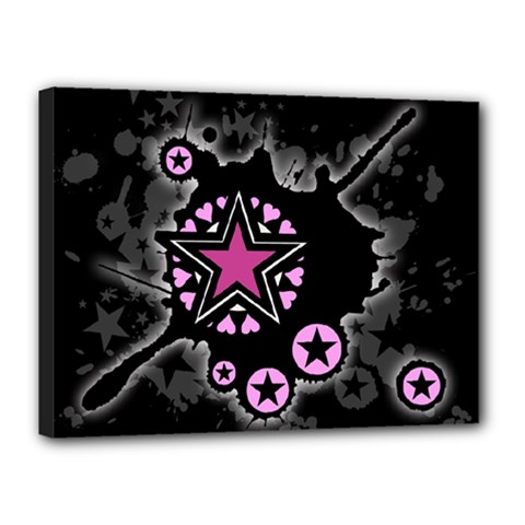 Pink Star Explosion Canvas 16  x 12  (Stretched) from ArtsNow.com