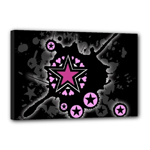 Pink Star Explosion Canvas 18  x 12  (Stretched) from ArtsNow.com