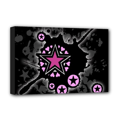 Pink Star Explosion Deluxe Canvas 18  x 12  (Stretched) from ArtsNow.com