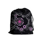 Pink Star Explosion Drawstring Pouch (Large)