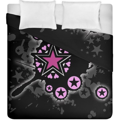 Pink Star Explosion Duvet Cover Double Side (King Size) from ArtsNow.com