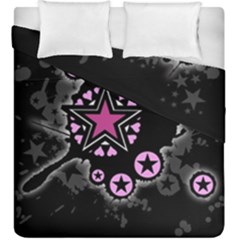 Pink Star Explosion Duvet Cover Double Side (King Size) from ArtsNow.com