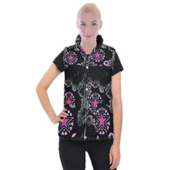 Pink Star Explosion Women s Button Up Vest from ArtsNow.com