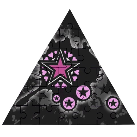 Pink Star Explosion Wooden Puzzle Triangle from ArtsNow.com