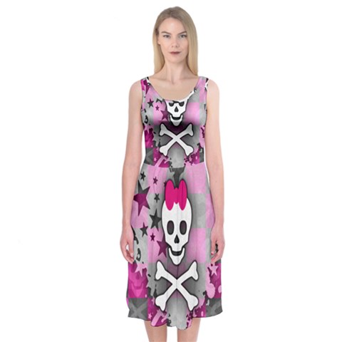 Princess Skull Heart Midi Sleeveless Dress from ArtsNow.com