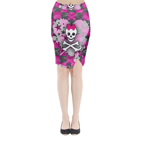 Princess Skull Heart Midi Wrap Pencil Skirt from ArtsNow.com