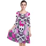 Princess Skull Heart Quarter Sleeve Waist Band Dress