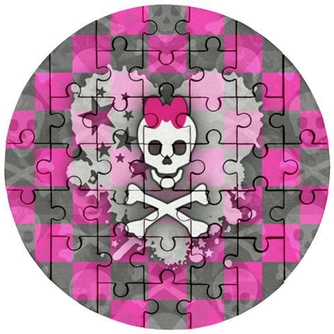 Princess Skull Heart Wooden Puzzle Round from ArtsNow.com