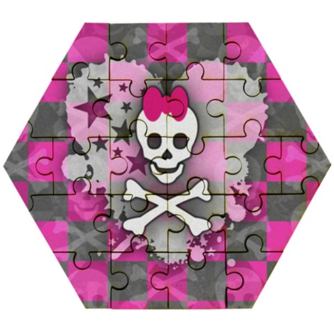 Princess Skull Heart Wooden Puzzle Hexagon from ArtsNow.com