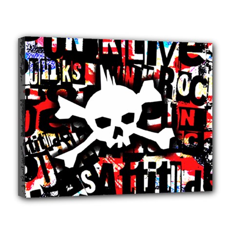 Punk Skull Canvas 14  x 11  (Stretched) from ArtsNow.com