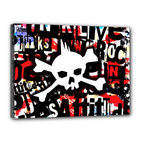 Punk Skull Canvas 16  x 12  (Stretched) from ArtsNow.com